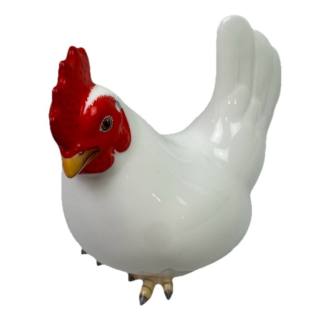 Vintage Noritake Nippon Bone China White Chicken Hen Rooster Figurine Decor